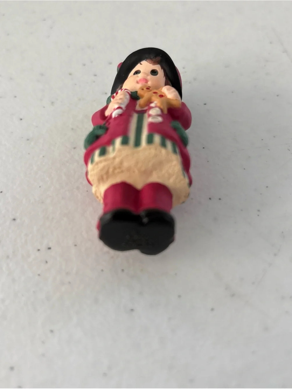 Hallmark Sweet Rememberings Red and Green Girl with Gingerbread Ornament